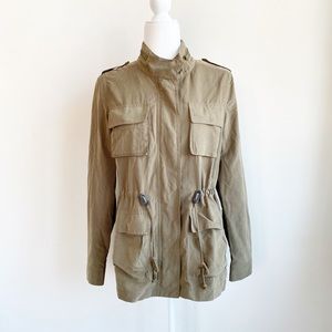 LE3NO Hunter Green Utility Jacket Size Medium